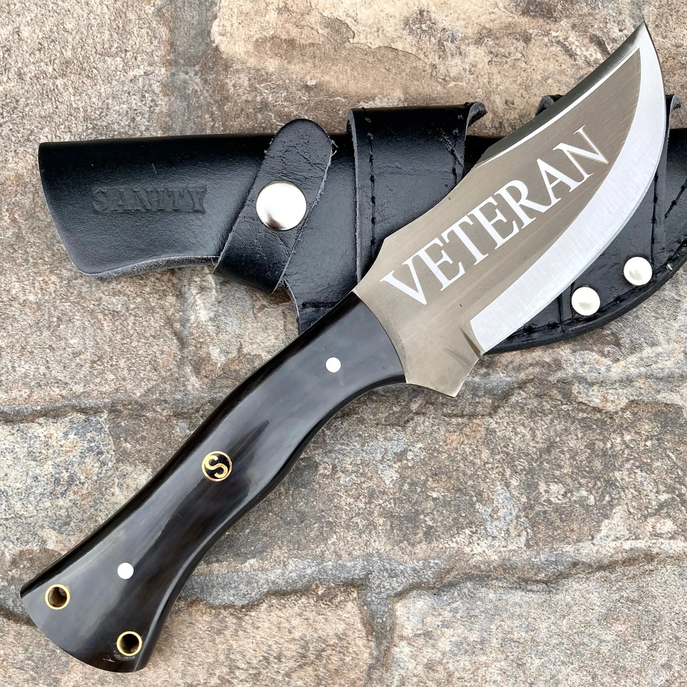 10” Rough Rider Series - Veteran - Buffalo Horn - D2 Steel - Horizontal & Vertical Carry - CUS65