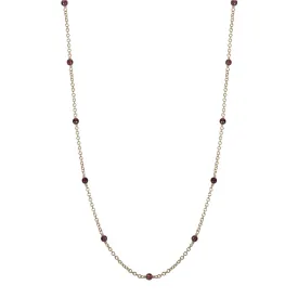 10K Gold Simple Beaded Chain with Garnet