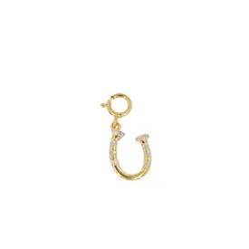 10k Yellow Gold and Diamond 'Lock With Heart Cut Out' Charm - 10038