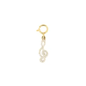 10k Yellow Gold and Diamond 'Treble Clef' Charm - 10035