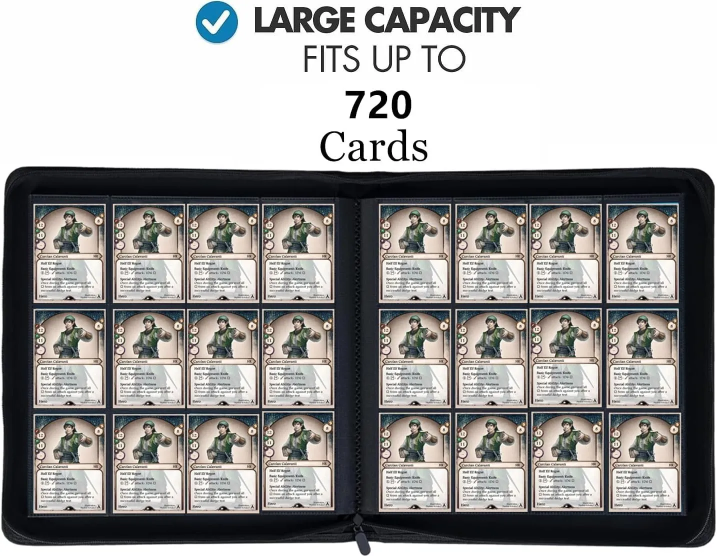 12 Pocket 720 Pockets Trading Card Binder, Ringless Side Loading Card Holder Album, Trading Card Album Fit for YuGiOh, MTG, TCG, Game, Sports, Business Cards (Green)