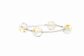12mm Clear Daisy Murano Glass Blessing Bracelet