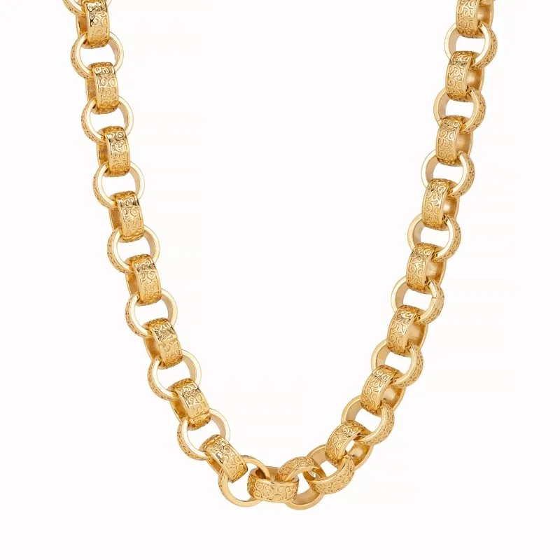 14mm Gold Filled Bonded Ornate Belcher Chain 24 Inch