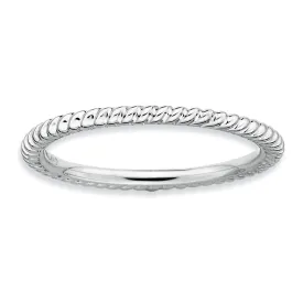 1.5mm Stackable Sterling Silver Twisted Band