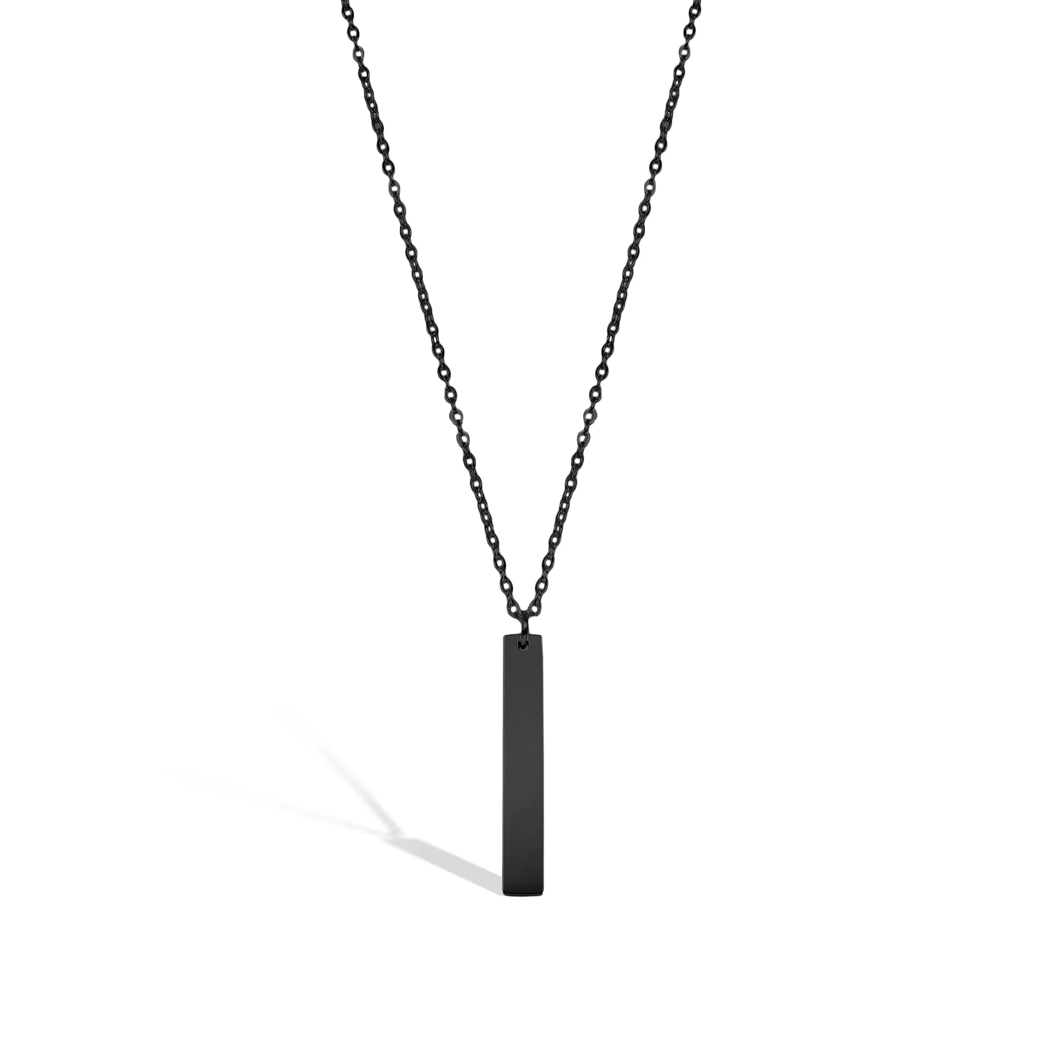 18K PVD Coated Vertical Stainless Steel Bar Necklace / SBB0299