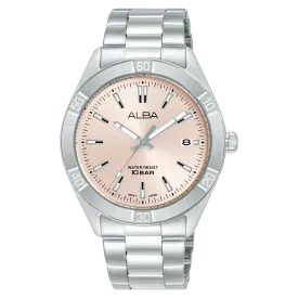 Alba Active Stainless Steel Pink Dial Watch AG8M97X