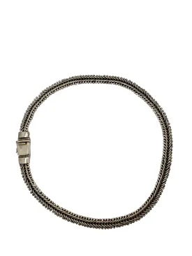 Antique Finish Bone Necklace (Silver)