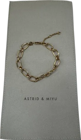 Astrid & Miyu Yellow Gold Plated Silver Chain Link Bracelet