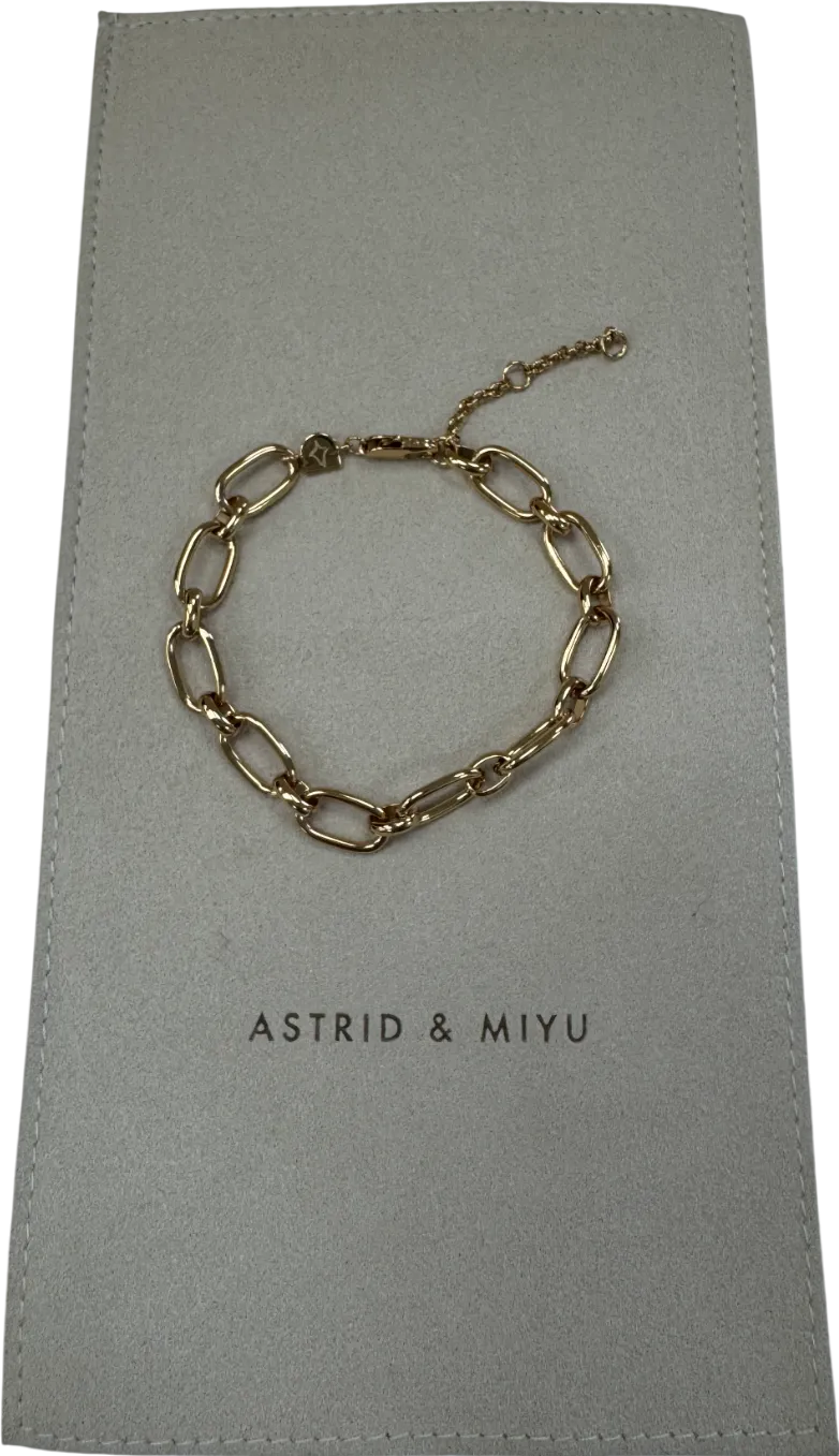 Astrid & Miyu Yellow Gold Plated Silver Chain Link Bracelet
