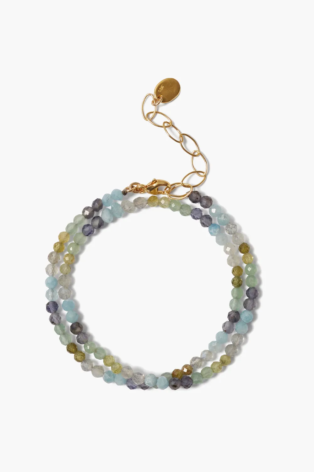 Aurora Double Naked Wrap Bracelet Green Mix