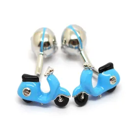 Babette Wasserman Retro Vespa and Helmet Cufflinks