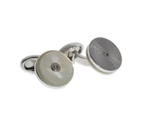 Babette Wasserman Tourbillon Reversible Cufflinks - Mother of Pearl and Stainless Steel