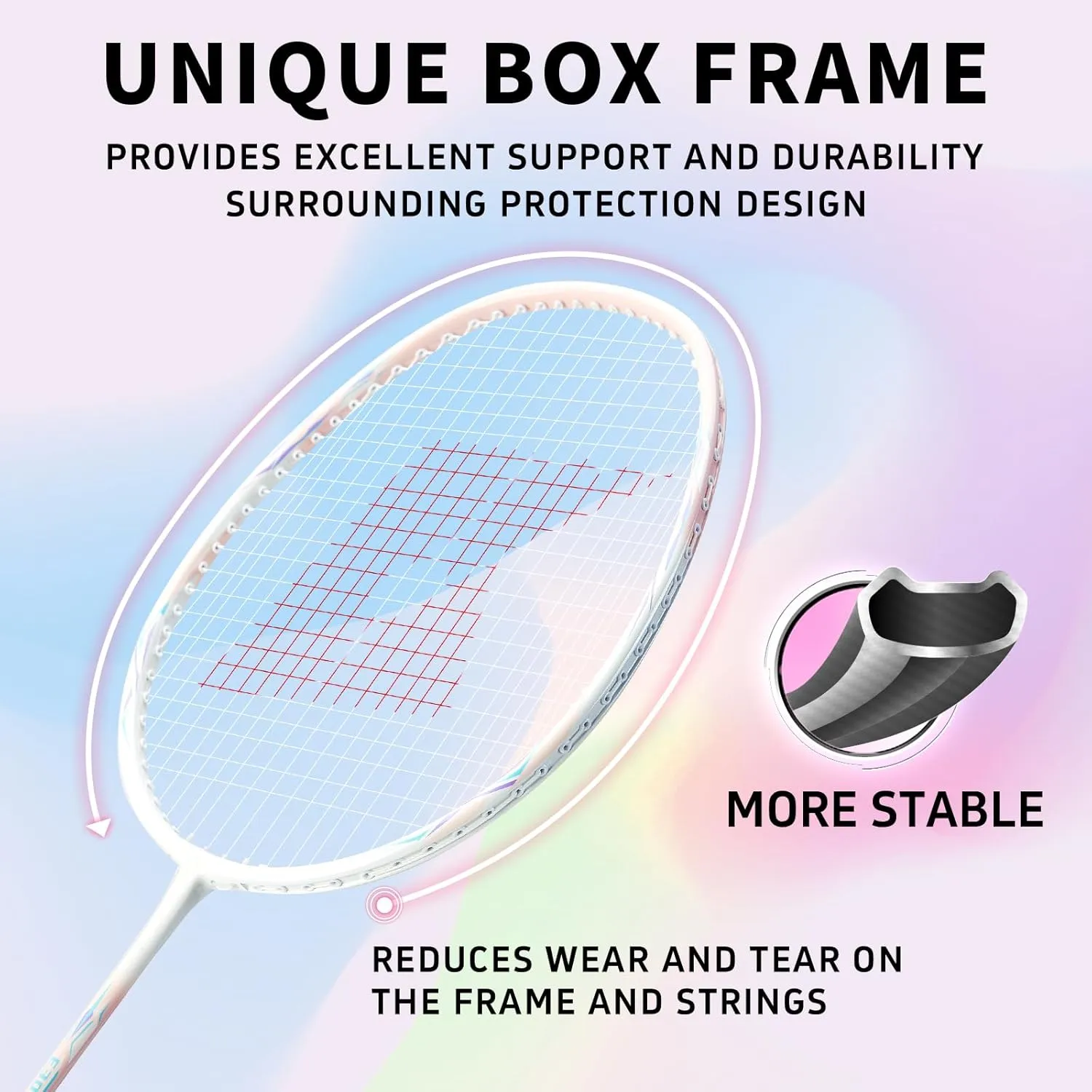 Badminton Racket Set with 2 Carbon Shaft Badminton Rackets, 1 Grip Tape, 1 Carry Bag, 3U Professional Badminton Racquets Lightweight Durable for Beginners Outdoor Games