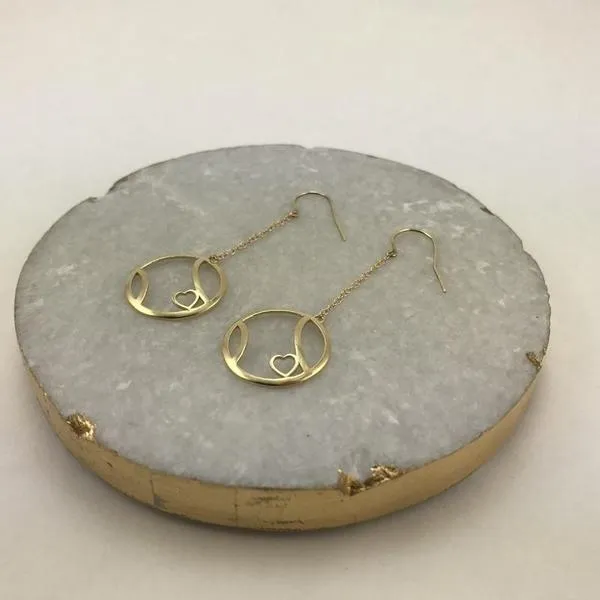 Ball   Heart Solid Gold Earrings