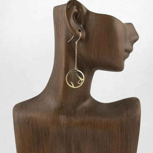 Ball   Heart Solid Gold Earrings
