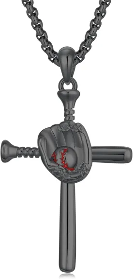 Baseball Football Soccer Basketball Pendant Necklace 925 Sterling Silver Sports Jewelry for Men