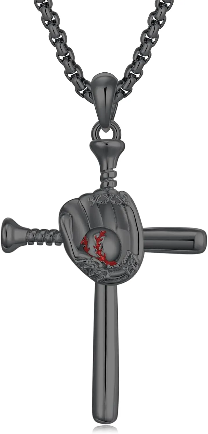 Baseball Football Soccer Basketball Pendant Necklace 925 Sterling Silver Sports Jewelry for Men