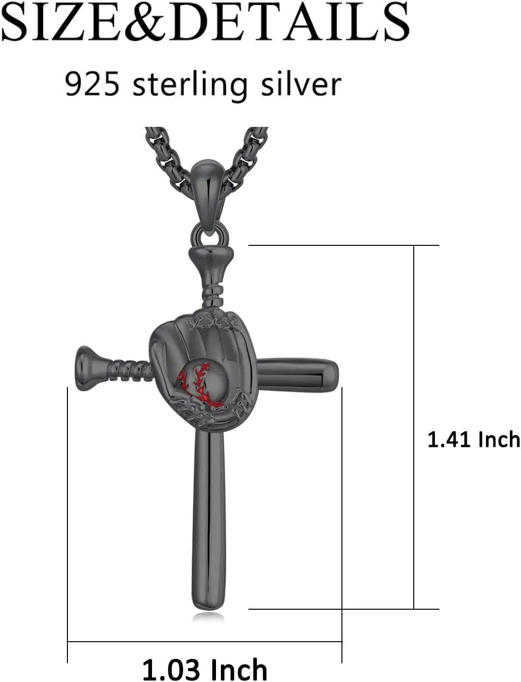 Baseball Football Soccer Basketball Pendant Necklace 925 Sterling Silver Sports Jewelry for Men