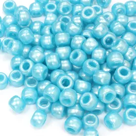 Bath Pearl Sky Blue Plastic Barrel Pony 6x8mm-Pack of 500