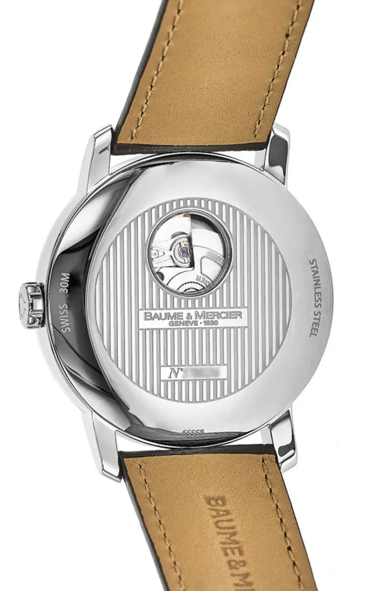 Baume & Mercier Classima Automatic Silver Dial Brown Leather Strap Mens Watch M0A8688