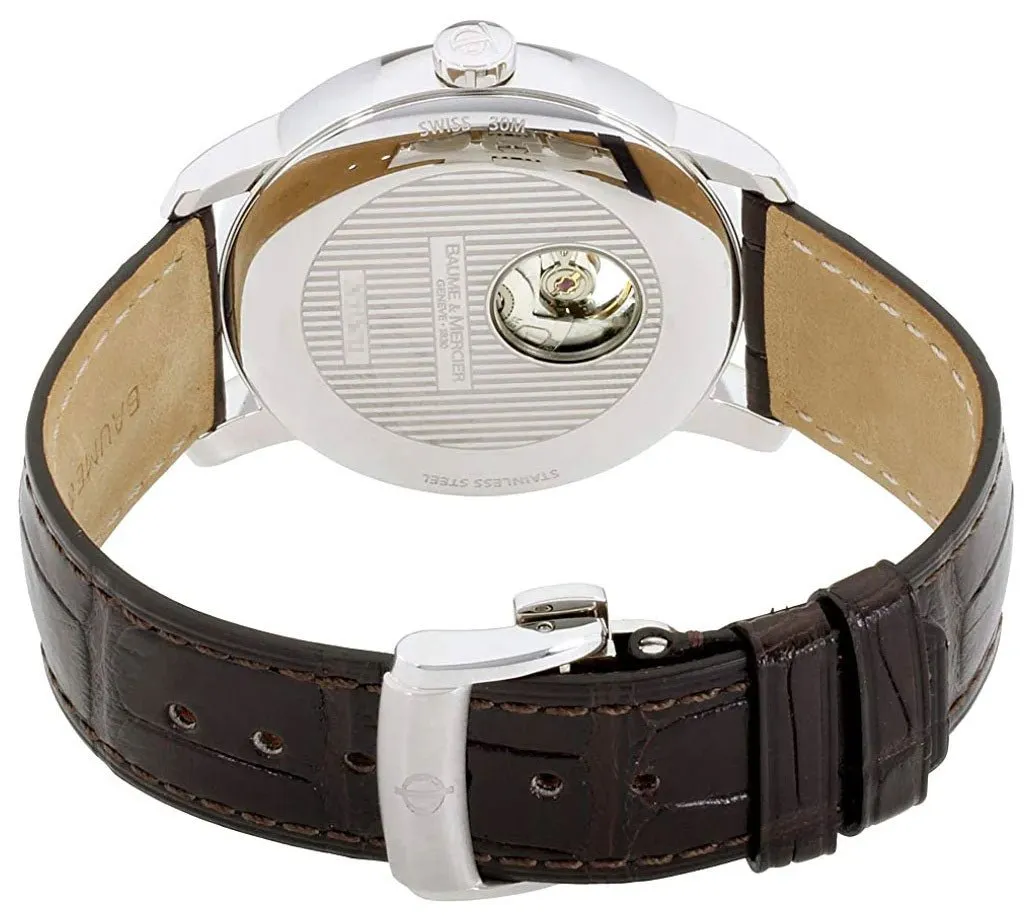 Baume & Mercier Classima Automatic Silver Dial Brown Leather Strap Mens Watch M0A8688