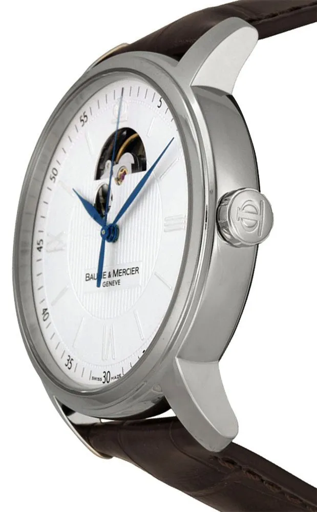 Baume & Mercier Classima Automatic Silver Dial Brown Leather Strap Mens Watch M0A8688
