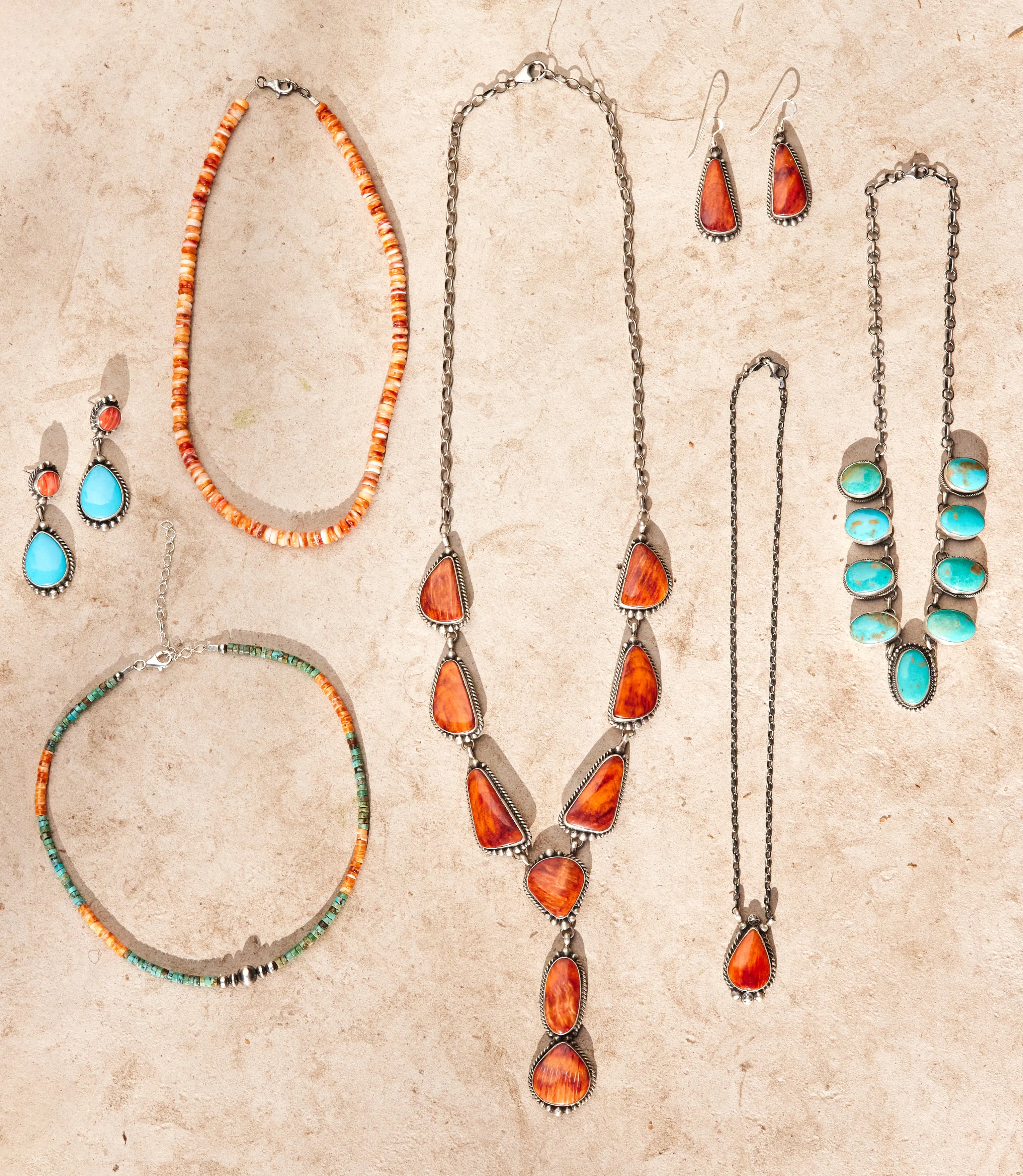 Beaded Turquoise & Spiny Oyster Necklace
