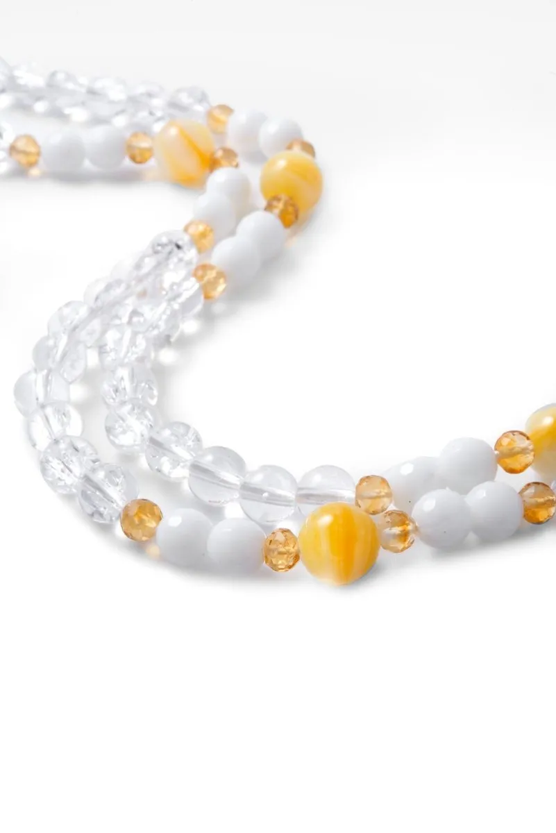 Beaded White Crackle Necklace™ in Watermark