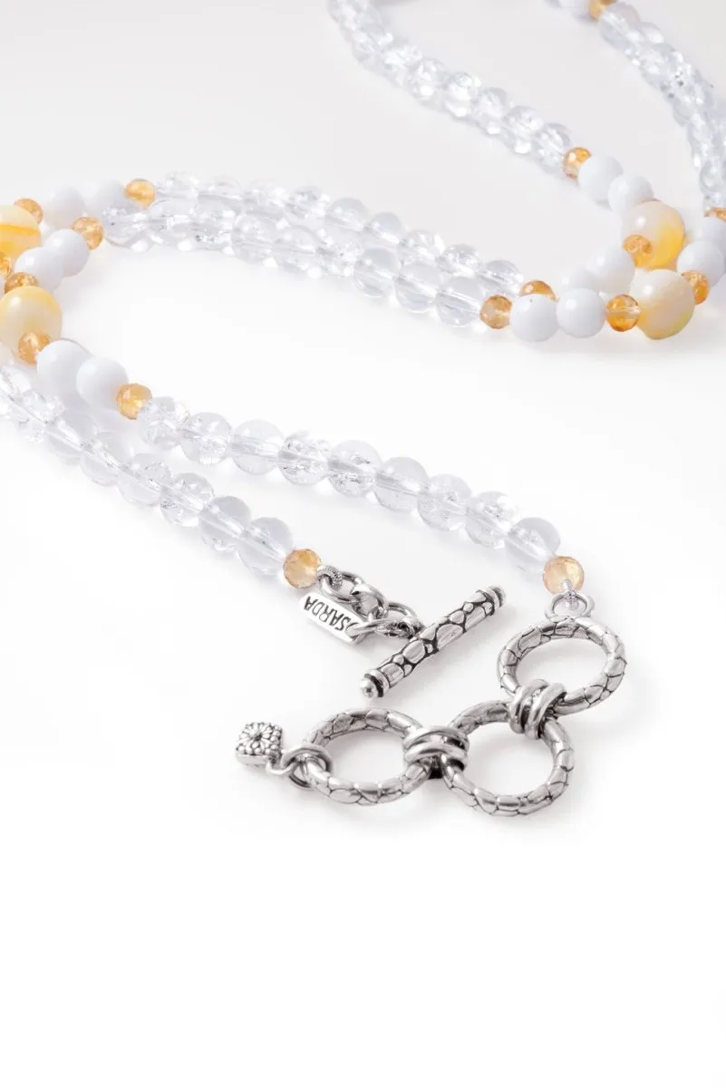 Beaded White Crackle Necklace™ in Watermark