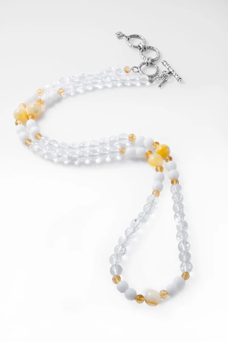 Beaded White Crackle Necklace™ in Watermark