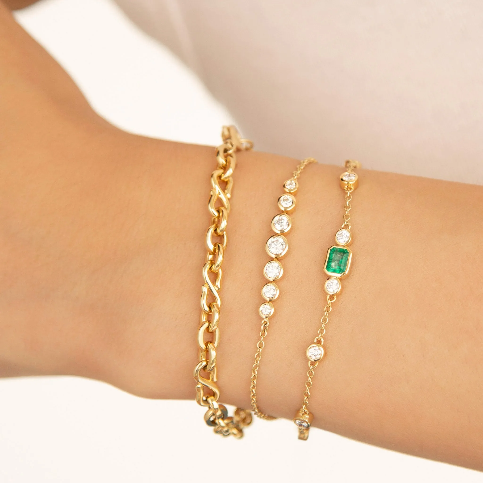 Bezel Set Round Diamond Tennis Bracelet