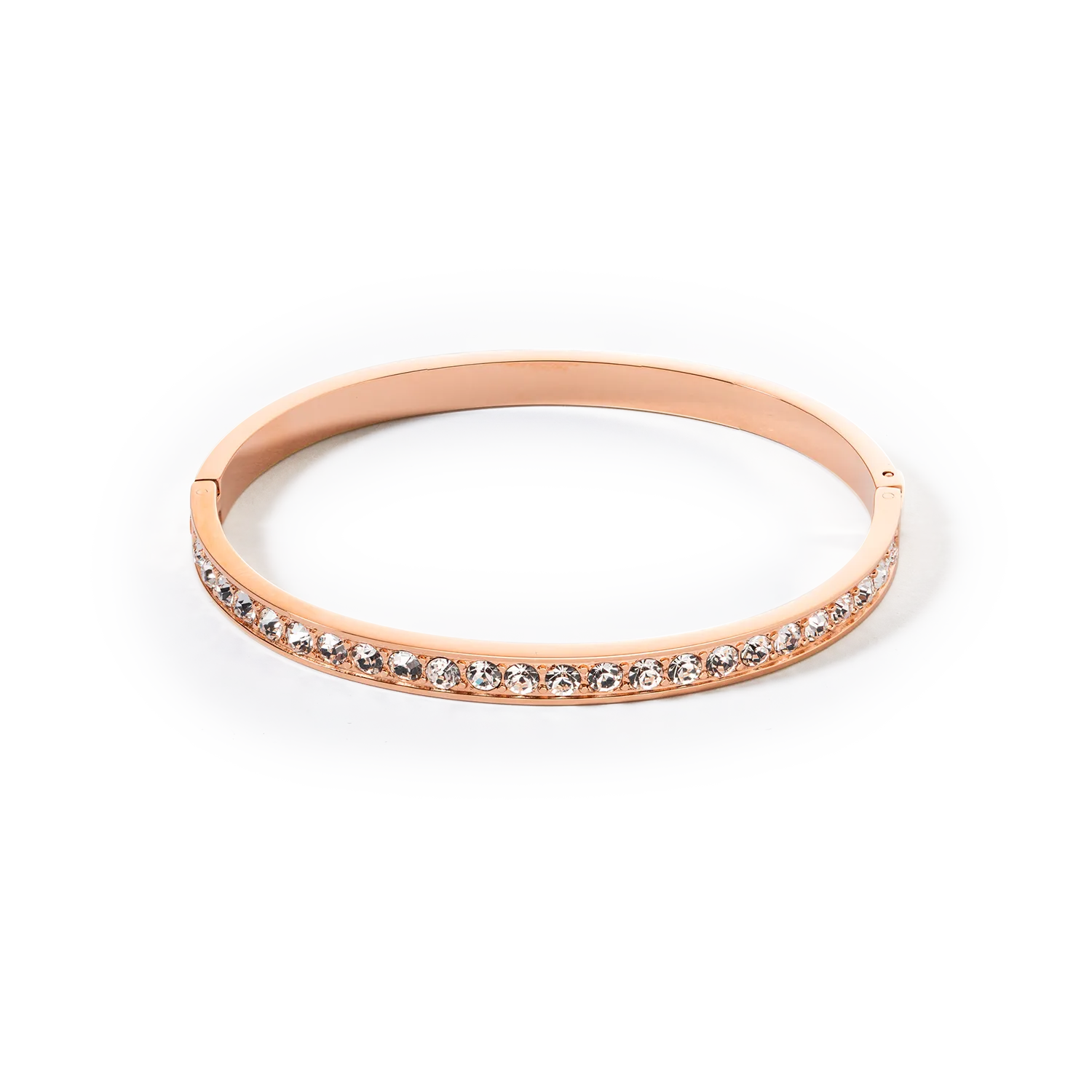 Bracelet stainless steel & crystals rose gold crystal (size 19 cm)