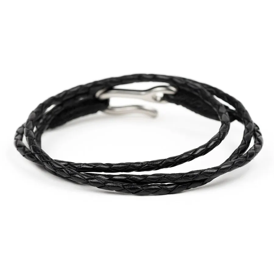 Braided Leather Triple Wrap