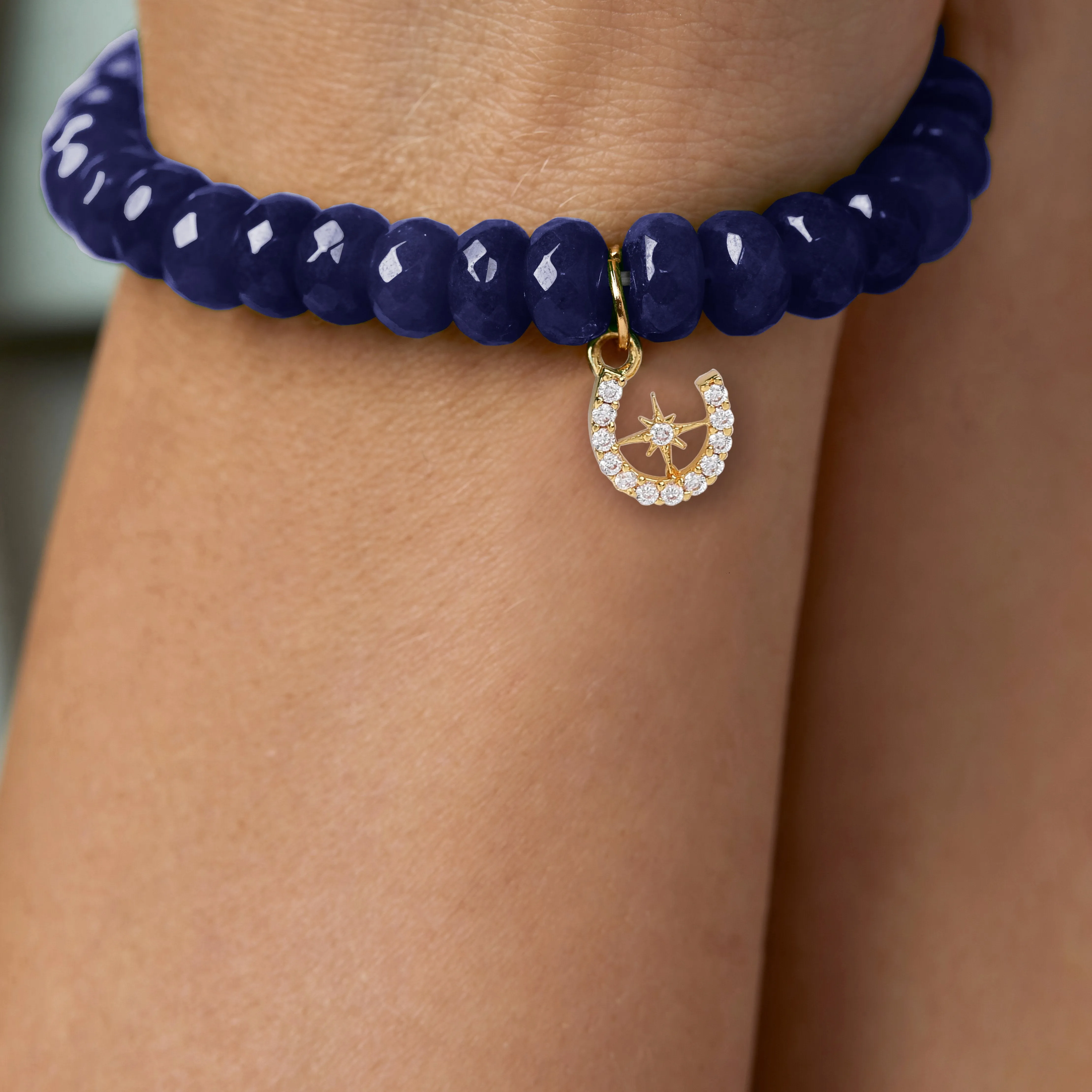 Brass 18k Horseshoe Starburst Embllishment Bracelet For Women