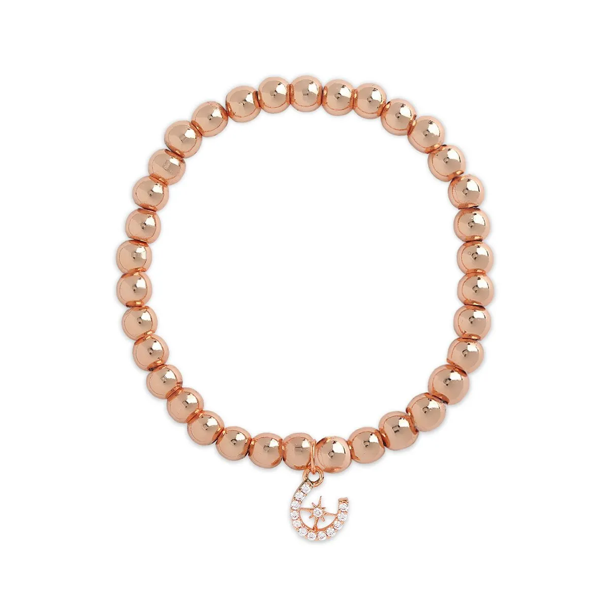 Brass 18k Horseshoe Starburst Embllishment Bracelet For Women