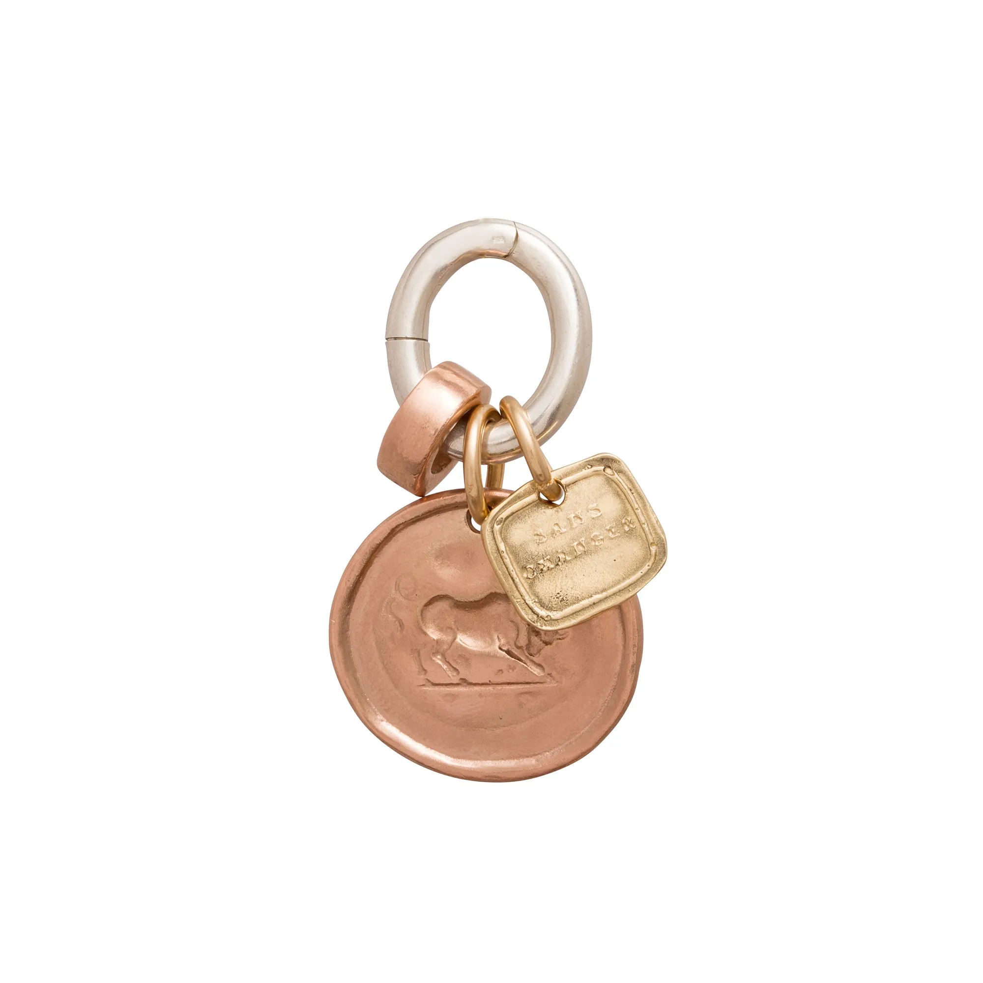 Bull Coin Pendant - Rose Gold