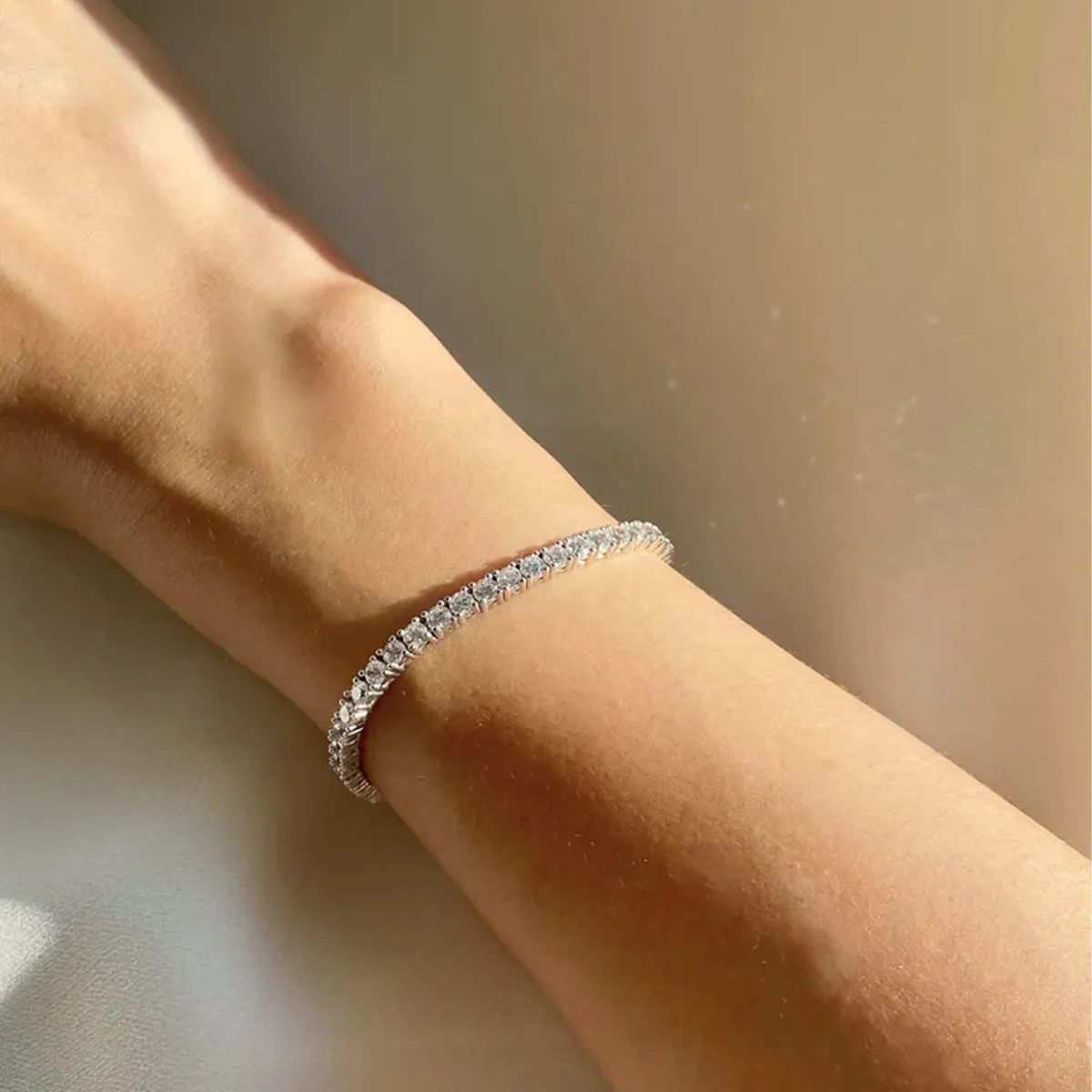 CARAT* London Vianne Round Prong Tennis Bracelet Sterling Silver