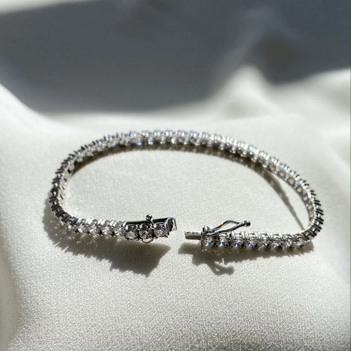 CARAT* London Vianne Round Prong Tennis Bracelet Sterling Silver
