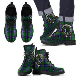 Carmichael Modern Tartan Clan Badge Leather Boots