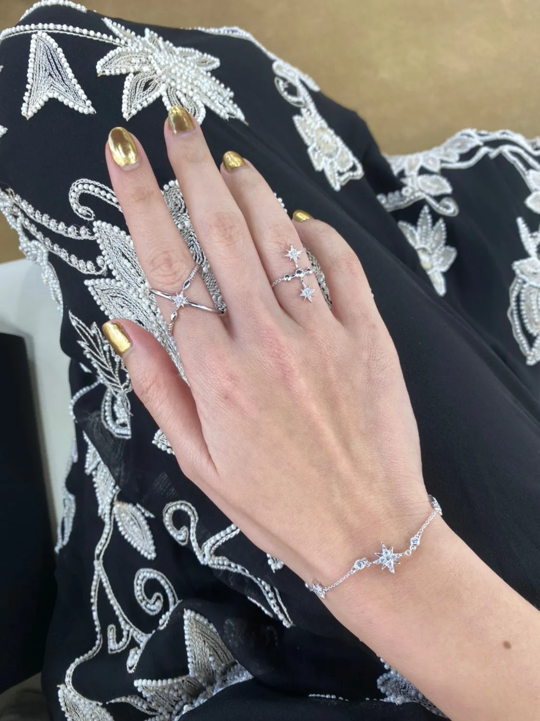 Celestial Chain Ring - Gold