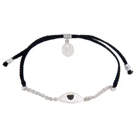 CHAIN & CORD EYE PROTECTION BRACELET - BLACK - SILVER