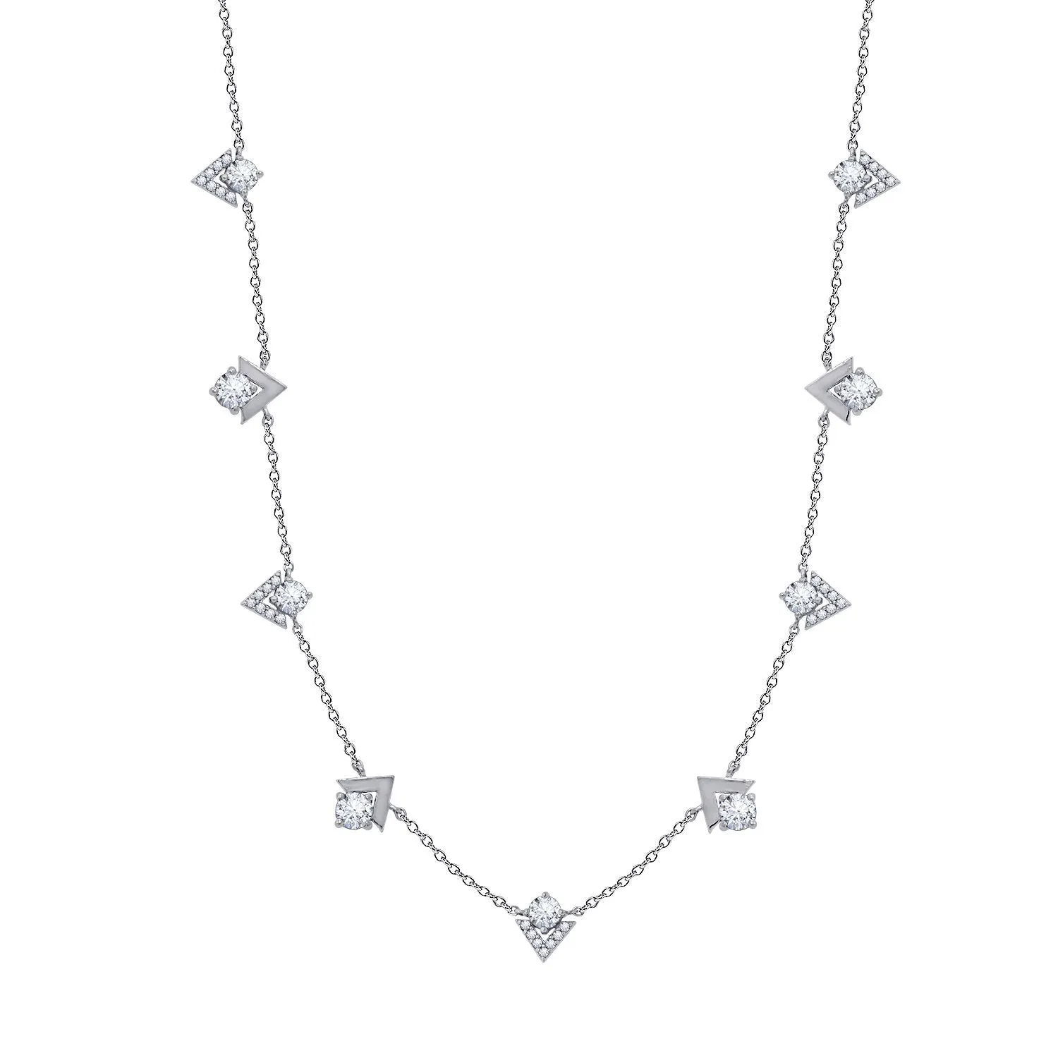 Chevron Station Necklace, 16"