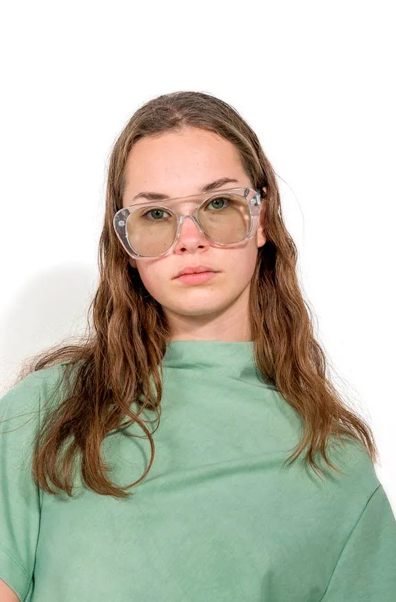 CLEAR AVIATOR SUNGLASSES