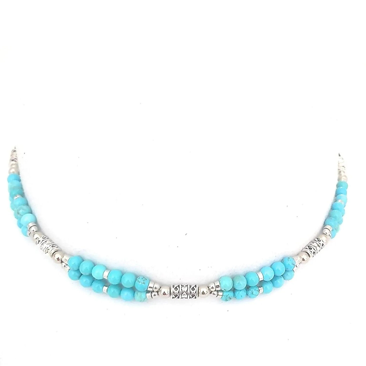 Cowgirl Hatband Vibrant Turquoise Double Gem Row Weave Filigree Style Beads Cowboy Western Fedora Panama Adjustable Size Gift Boxed