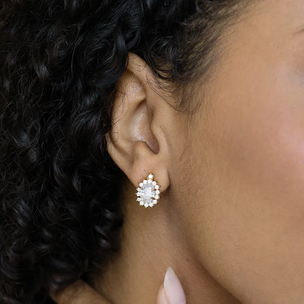 Crystal Drop Stud Earrings