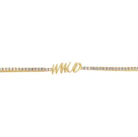 Custom Everyday Solid Name Tennis Bracelet with extenders