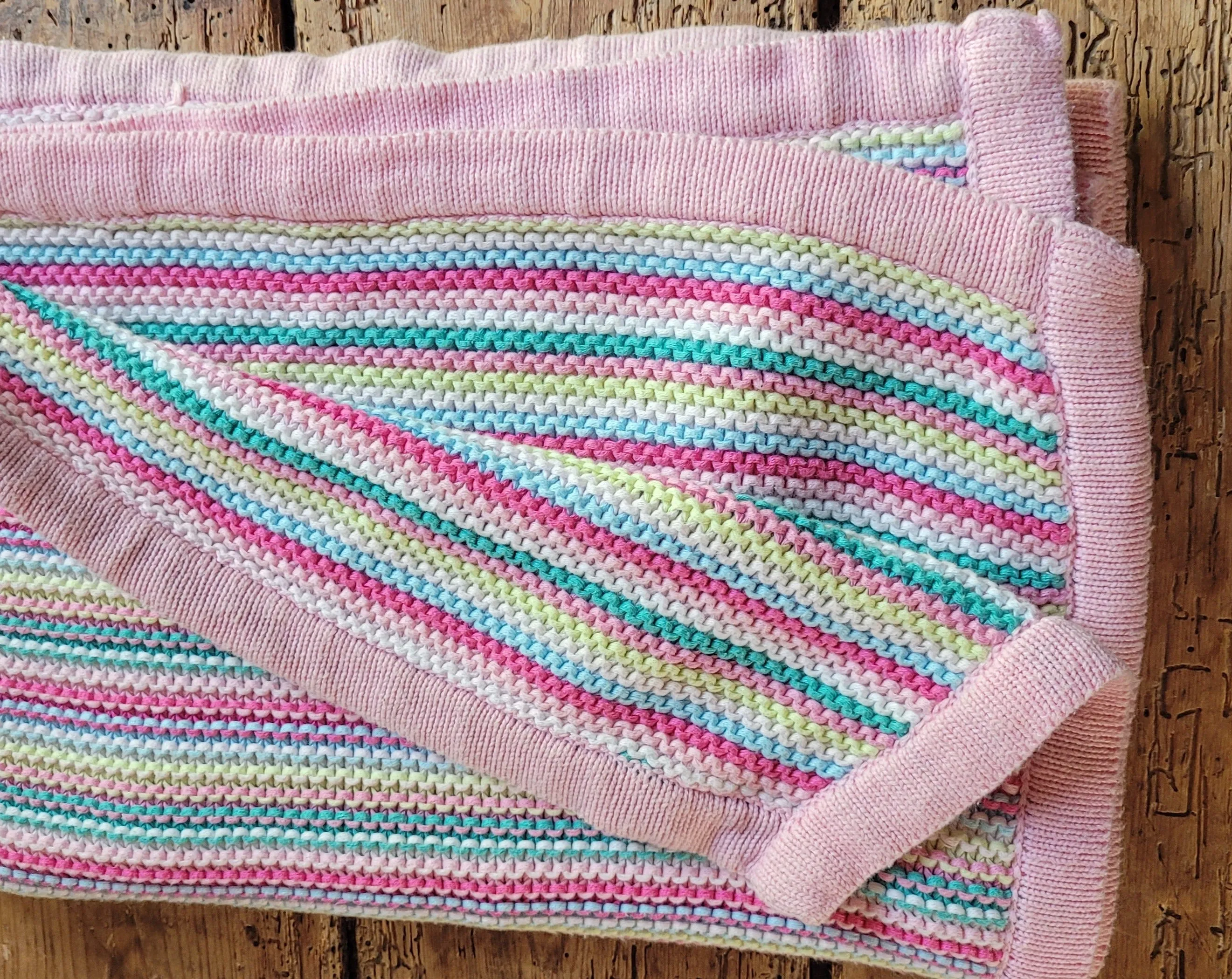 Cute striped knit 100% Cotton Blanket