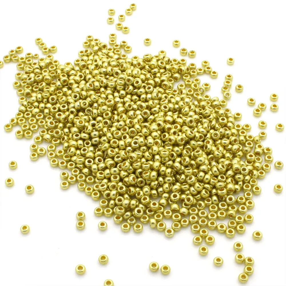 Czech Gold Plated Glass Rocaille/Seed 8/0-Pack of 3g