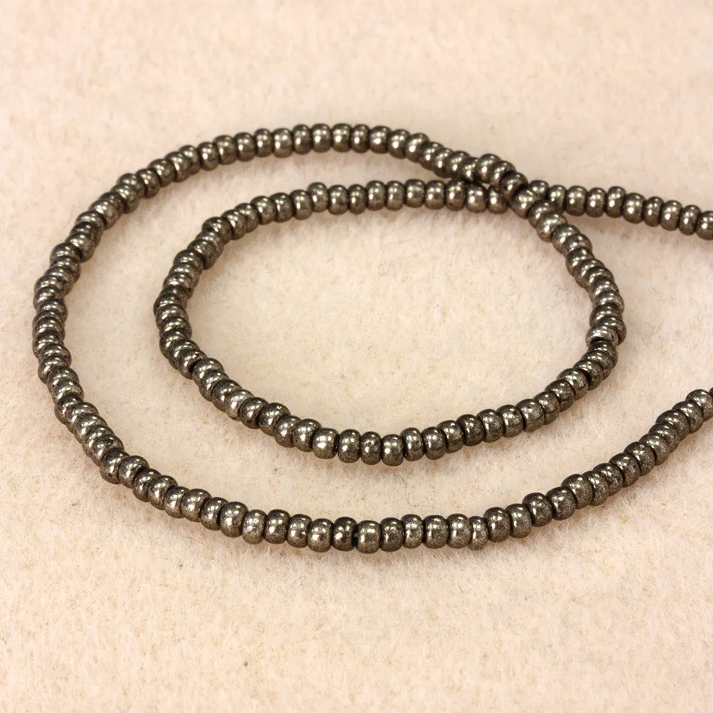 Czech Metallic Black Rocaille/Seed 8/0-Pack of 3g