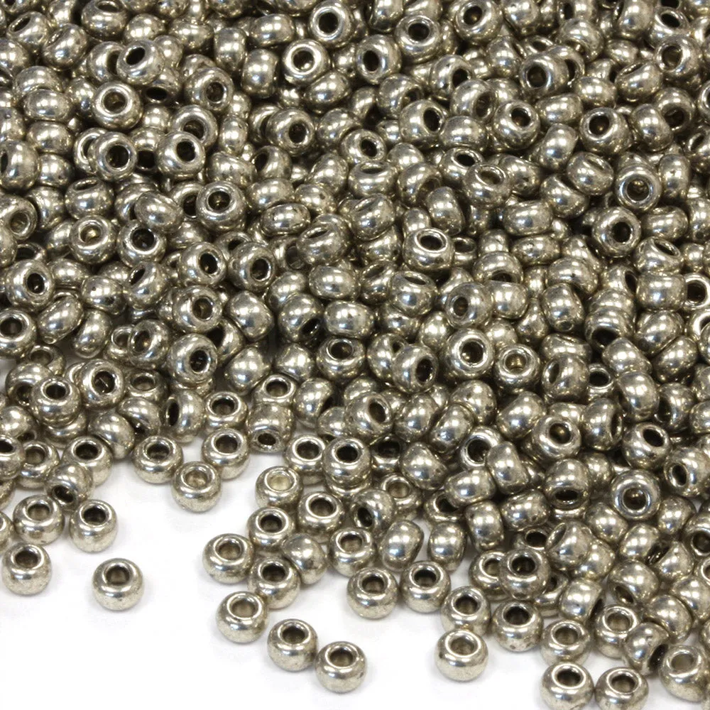 Czech Metallic Grey Rocaille/Seed 8/0-Pack of 3g